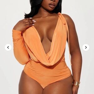 Orange One Shoulder Kids One Piece